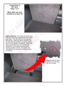 LATCH Gallery - Tether Anchor: Toyota Prius V.