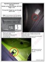 LATCH Gallery - Tether Anchor: Hyundai Veloster and Accent Hatchback, page 1 of 2.