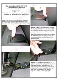 LATCH Gallery - Tether Anchor: Mercedes-Benz CLA center position.