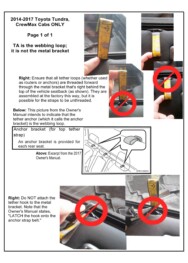 LATCH Gallery - Tether Anchor: Toyota Tundra CrewMax cab.