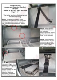 LATCH Gallery - Tether Anchor: Toyota Tacoma Access and Extended cab.