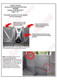 LATCH Gallery - Tether Anchor: Toyota Tacoma Access and Extended cab.