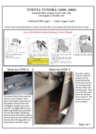LATCH Gallery - Tether Anchor: Toyota Tundra Access Cab, page 1 of 3.