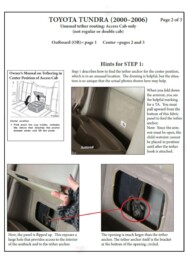 LATCH Gallery - Tether Anchor: Toyota Tundra Access Cab, page 2 of 3.