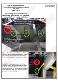 LATCH Gallery - Tether Anchor: GMC Canyon and Chevy Colorado Crew Cab.