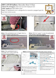 Mercedes-Benz S-Class Mercedes-Benz S-Class: An upholstered cover is designed to be removed or propped open for easy lower anchor access.