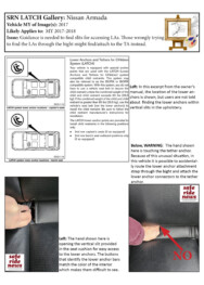 Nissan Armada Nissan Armada: Guidance is needed to find slits for accessing LAs. Those wrongly trying to find the LAs through the bight might find/attach to the TA instead.